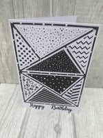 Male Black and White ‘Happy Birthday’ Greeting Card