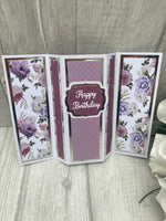 ‘Happy Birthday’ Greeting Card (Front Tri Fold)