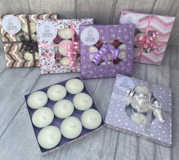 Handmade Box of 9 Fragranced Tea Lights