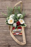 Large Christmas Flower Jute Gift Bag