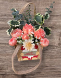 Large Christmas Flower Jute Gift Bag