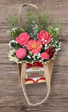 Large Christmas Flower Jute Gift Bag