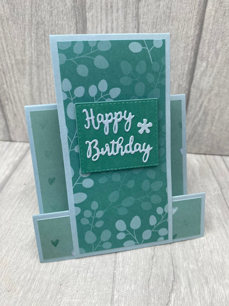 ‘Happy Birthday’ Greeting Card (Stand Up Fold)