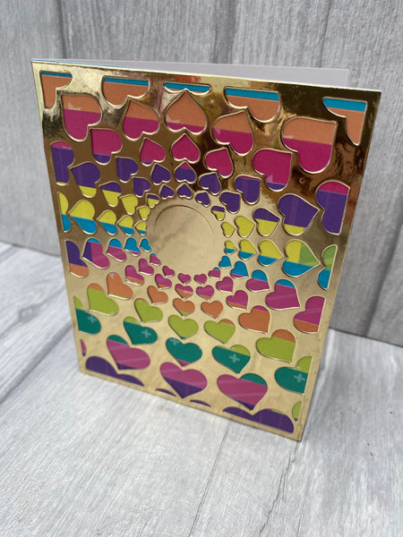 Blank Heart Greeting Card - Gold